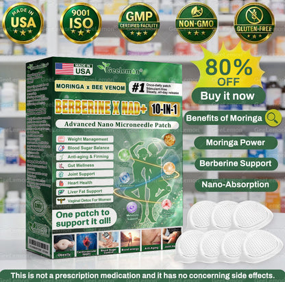 𝐎𝐟𝐟𝐢𝐜𝐢𝐚𝐥 𝐔𝐒 𝐒𝐭𝐨𝐫𝐞 🇺🇸  | 🧑‍⚕️🩺 𝐆𝐞𝐞𝐋𝐞𝐦𝐨𝐧® Moringa · Berberine × NAD+ 𝟏𝟎-𝐢𝐧-𝟏 𝐀𝐝𝐯𝐚𝐧𝐜𝐞𝐝 𝐍𝐚𝐧𝐨 𝐌𝐢𝐜𝐫𝐨𝐧𝐞𝐞𝐝𝐥𝐞 𝐏𝐚𝐭𝐜𝐡 — 𝐎𝐧𝐜𝐞 𝐃𝐚𝐢𝐥𝐲, 𝐕𝐢𝐬𝐢𝐛𝐥𝐞 𝐑𝐞𝐬𝐮𝐥𝐭𝐬 𝐢𝐧 𝟕 𝐃𝐚𝐲𝐬