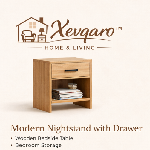 Xevqaro™ Compact Bedside Table with Shelf – Small Bedroom End Table