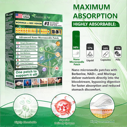 𝐎𝐟𝐟𝐢𝐜𝐢𝐚𝐥 𝐔𝐒 𝐒𝐭𝐨𝐫𝐞 🇺🇸  | 🧑‍⚕️🩺 𝐆𝐞𝐞𝐋𝐞𝐦𝐨𝐧® Moringa · Berberine × NAD+ 𝟏𝟎-𝐢𝐧-𝟏 𝐀𝐝𝐯𝐚𝐧𝐜𝐞𝐝 𝐍𝐚𝐧𝐨 𝐌𝐢𝐜𝐫𝐨𝐧𝐞𝐞𝐝𝐥𝐞 𝐏𝐚𝐭𝐜𝐡 — 𝐎𝐧𝐜𝐞 𝐃𝐚𝐢𝐥𝐲, 𝐕𝐢𝐬𝐢𝐛𝐥𝐞 𝐑𝐞𝐬𝐮𝐥𝐭𝐬 𝐢𝐧 𝟕 𝐃𝐚𝐲𝐬
