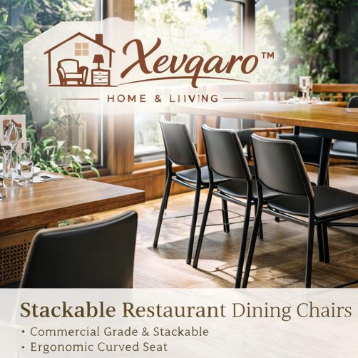 Xevqaro™ Stackable Restaurant Dining Chairs – Commercial Grade Café Chairs